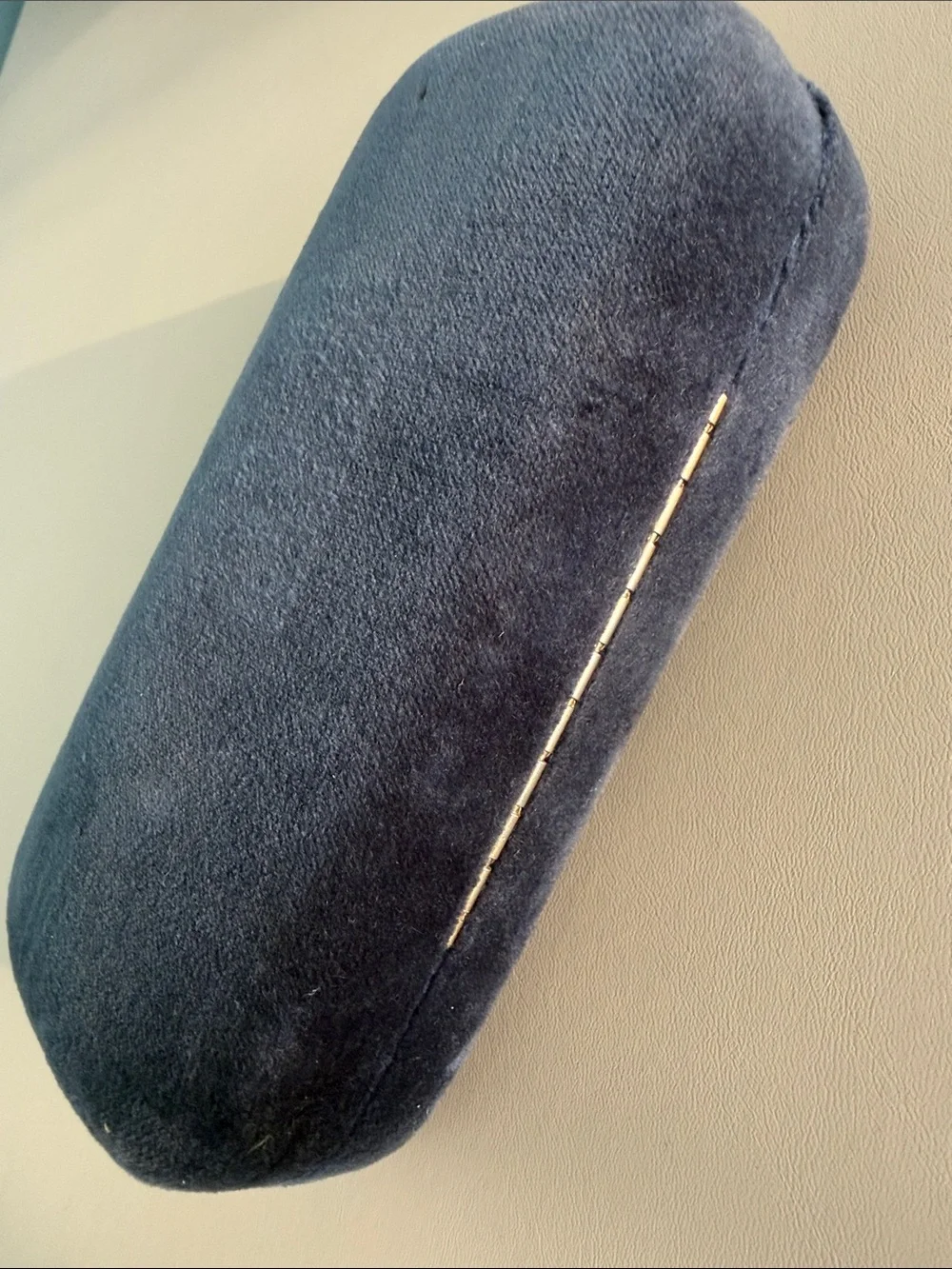 Gucci Velvet Eyewear Case in Blue Exterior and Burgundy Interior with Gold Logo